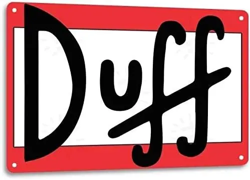 UOAIUDT Vintage Metallschild Duff Beer Logo Retro Cartoon Poster Blechschilder Retro Plakette Wanddekoration Geschenk für Zuhause Büro-Aluminium