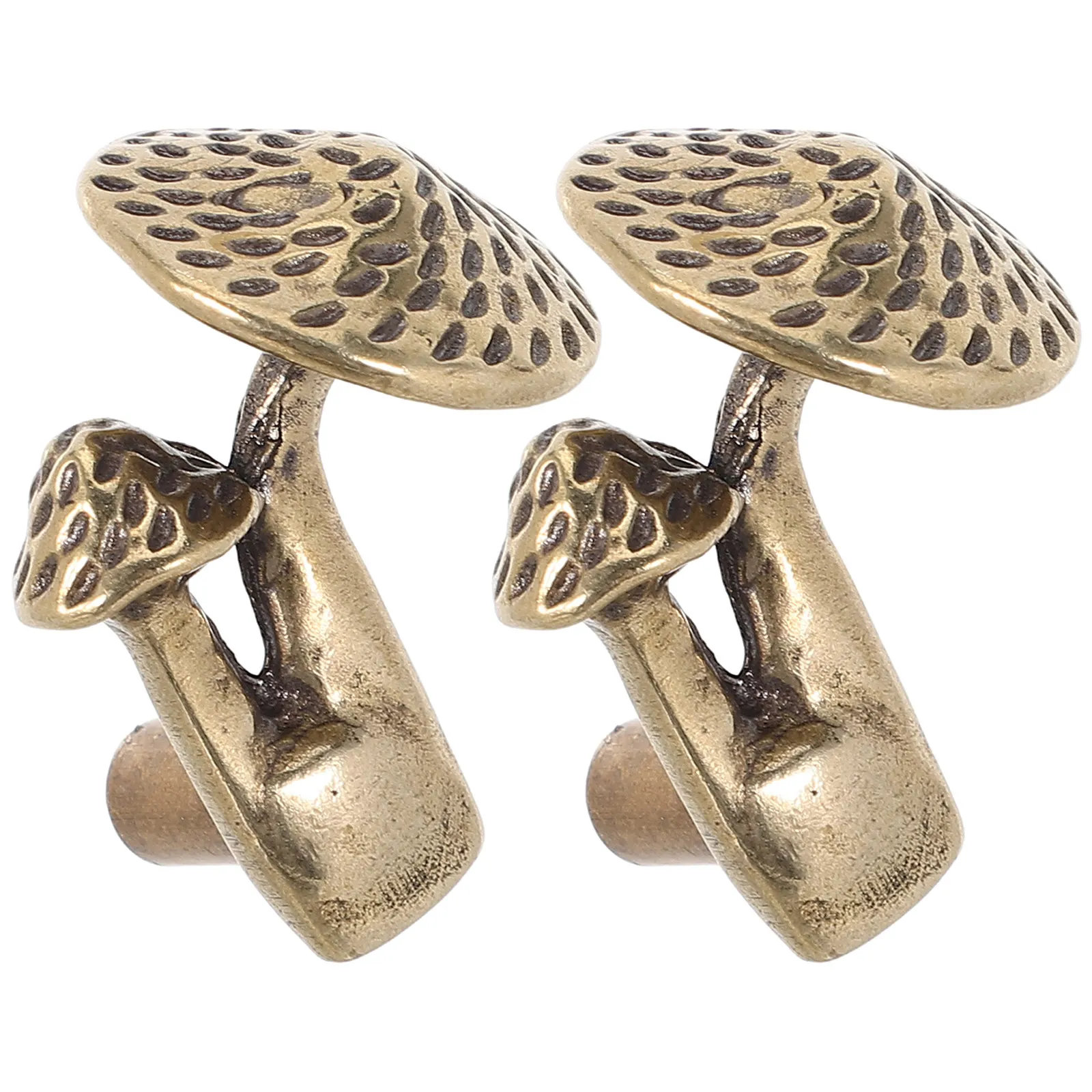 2Pcs Brass Mushroom Hardware Cabinet Knobs Vintage Drawer Pulls Decorative Handles for Wardrobe Drawer Knobs Cabinet Hardware