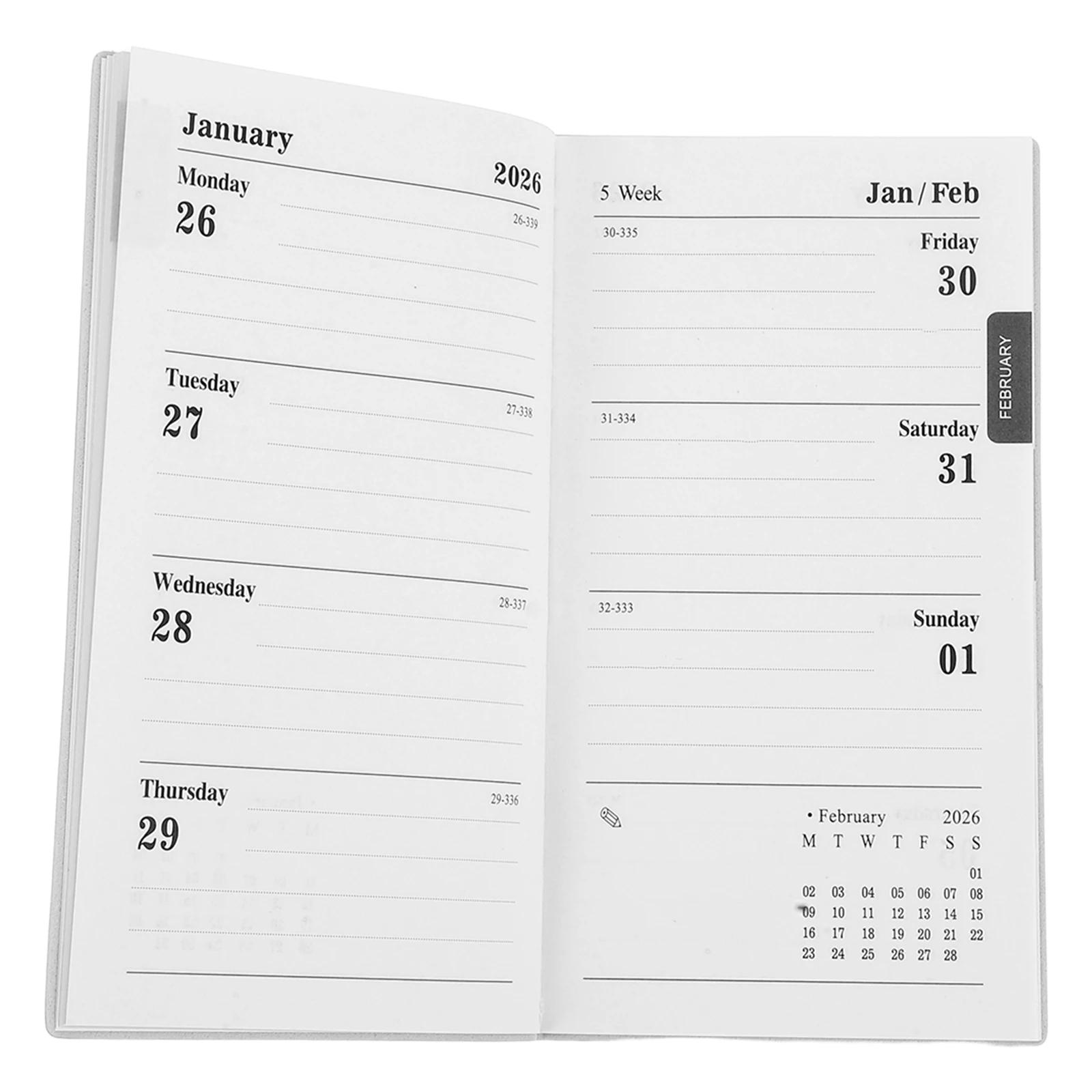

Mini Schedule Journal Planner Daily Calendar Desk Notepad Desktop English Notebook