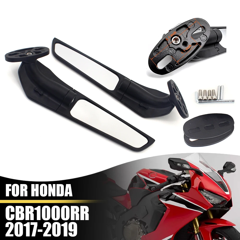 

For Honda CBR1000RR 2017-2019 CBR 1000RR Motorcycle Aluminium Adjustable Rotate Sports Winglets Wing Stealth Mirrors