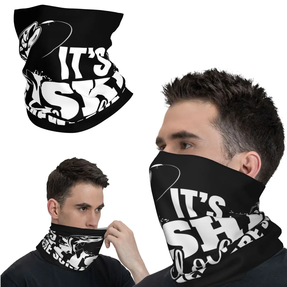 Hip Motocross Bandana Neck Cover Printed It's Fish o'Clock Somewhere Wrap Scarf Cycling Face Mask Hiking Unisex Adult All Season