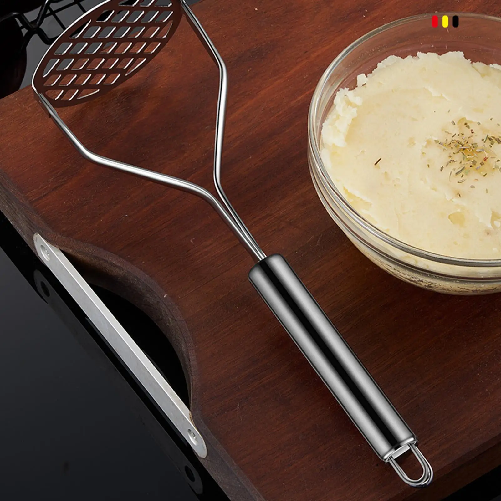 Manual Stainless Steel Potato Masher Fruit Vegetable Pressure Mud Machine Kitchen Children Food Crusher Complementary Gadget