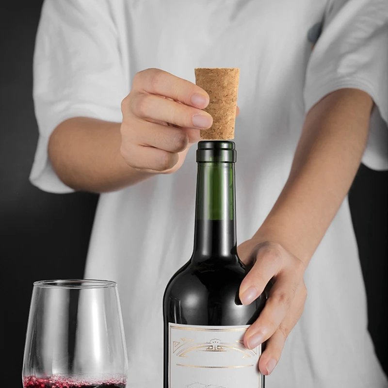 سدادة الزجاجة، سدادة زجاجة خشبية، الفلين، سدادة زجاجة البيرة الخشبية من الفلين مدبب لصنع النبيذ، لزجاجة النبيذ 30 قطعة