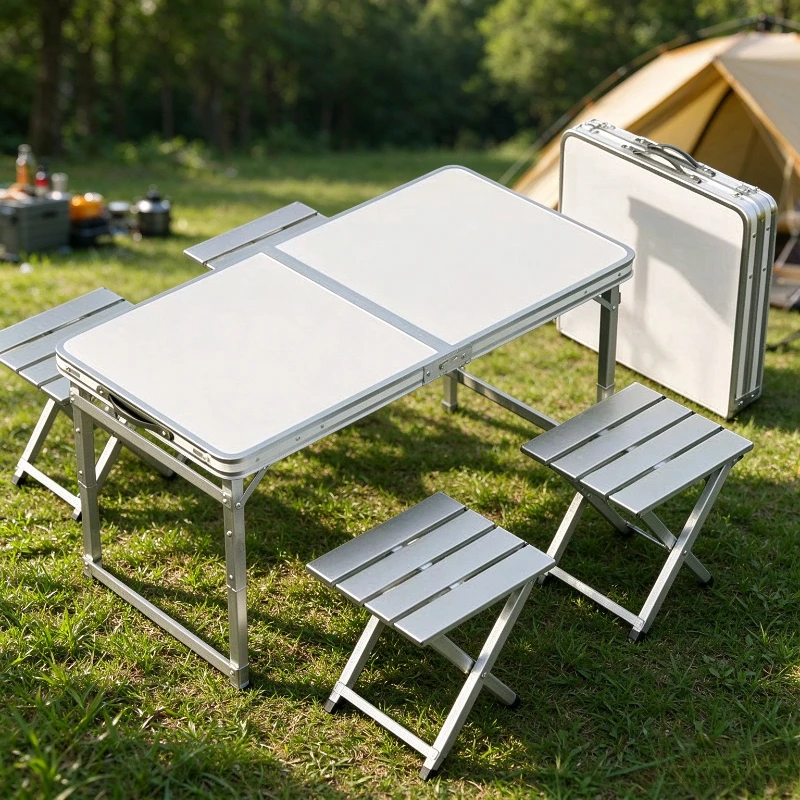 Height‑Adjustable Folding Stall Table, Portable Multifunctional Outdoor Lifting Table for Night Market Vendor, Street Selling