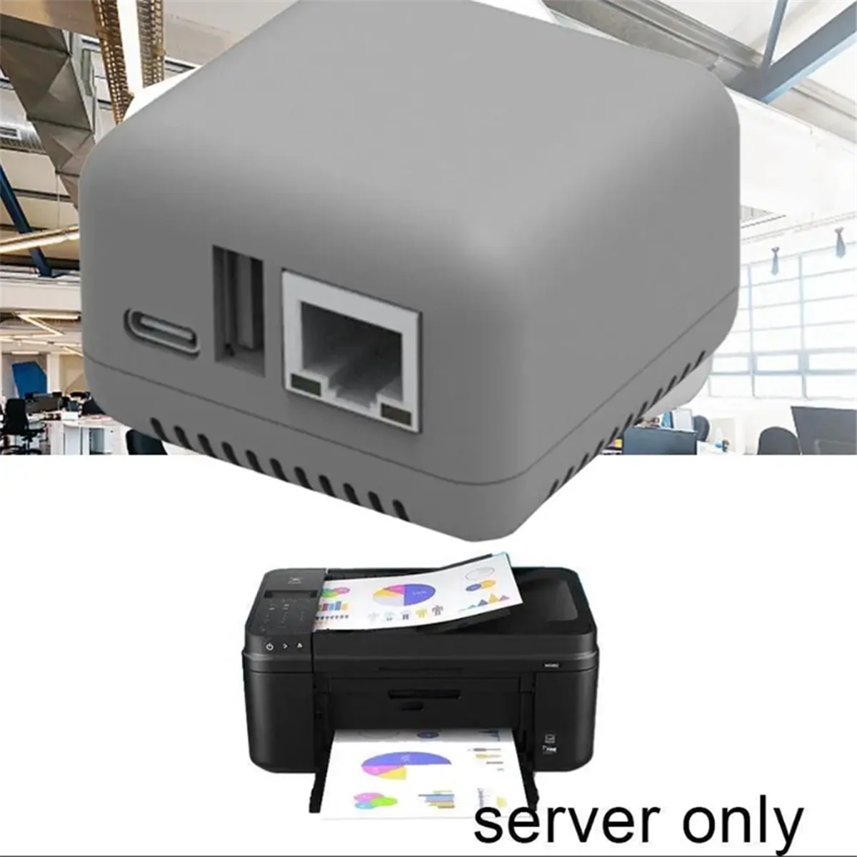 Sieć WiFi BT 4.0 Serwer drukowania Sieć Port USB 2.0 Szybki port LAN 10/100Mbps RJ-45 Sieć drukowania Ethernet