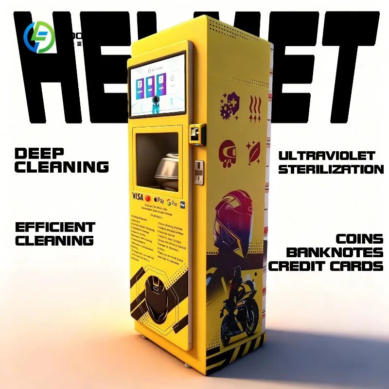 Customized Touchscreen Helmet Cleaning Vending Machine for Motorcycle Helmets & Public Use with Auto Clean & Coin Return