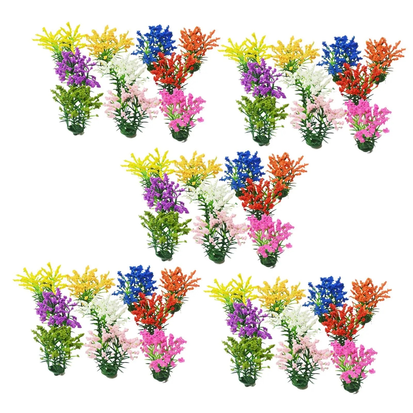 

50x DIY Miniature Flower Miniature Static Scenery Model Diorama Layout Vegetation groups for Sand Table Scenery Landscape
