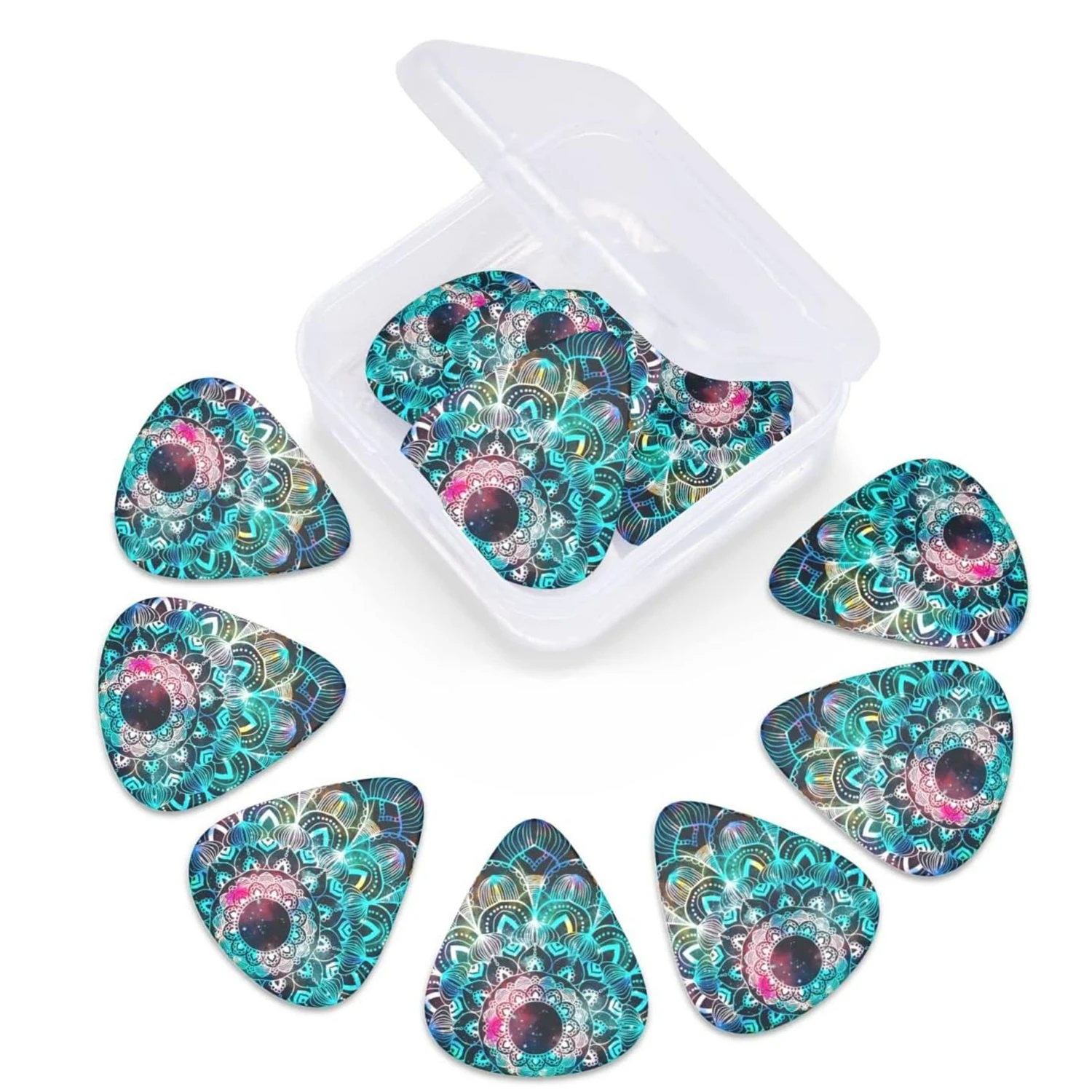 

New 0.71/1.0Mm 12PCS Guitar Picks - Premium ABS Material with Smooth Finish, Dual-Sided Color Printing, Includes PP Storage Box