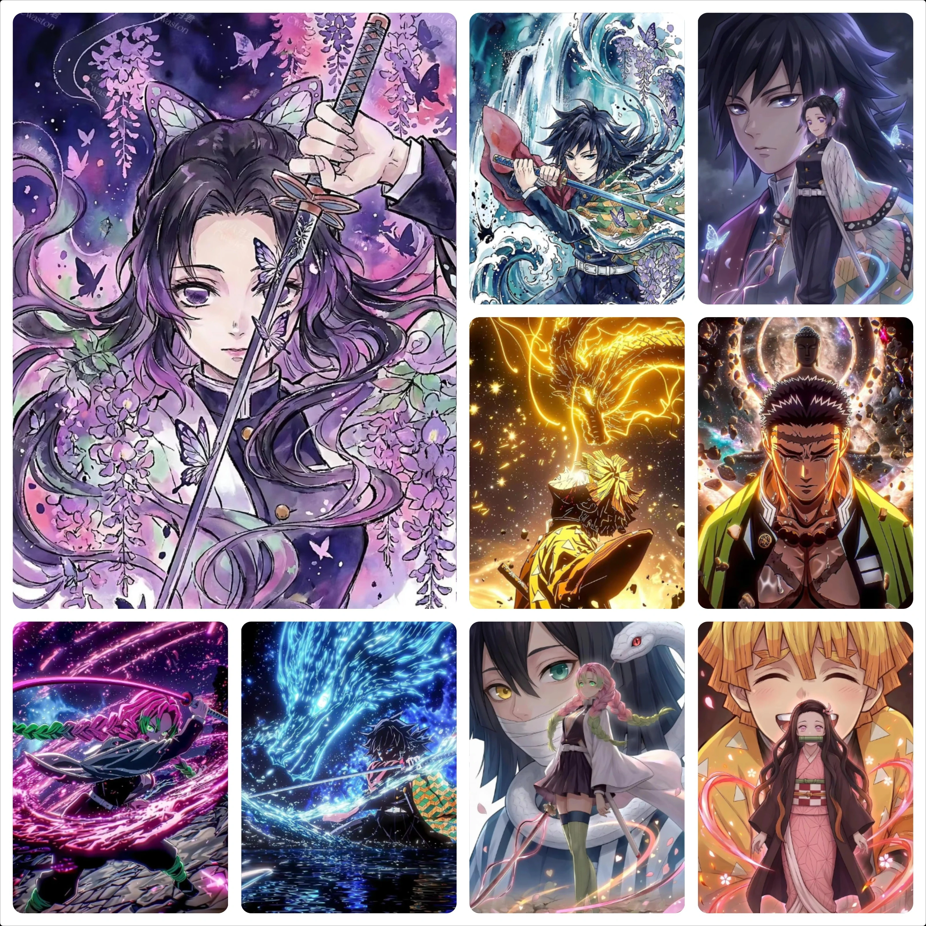 Demon Slayer 500/1000/1200/2000PCS Jigsaw Puzzle Wisteria Butterfly Art Puzzle Family Interactive Game Wall Decoration Present