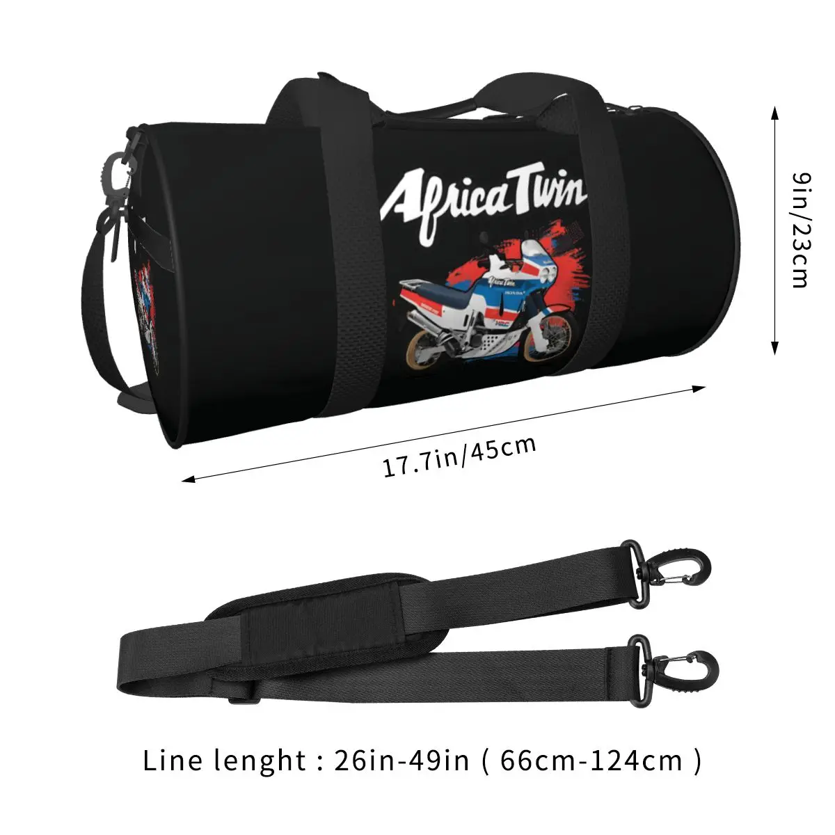 Africa Twin XRV 750 Sports Bags Motorbike Adventure Training Gym Bag with Shoes Vintage Handbags Men Printed Outdoor Fitness Bag