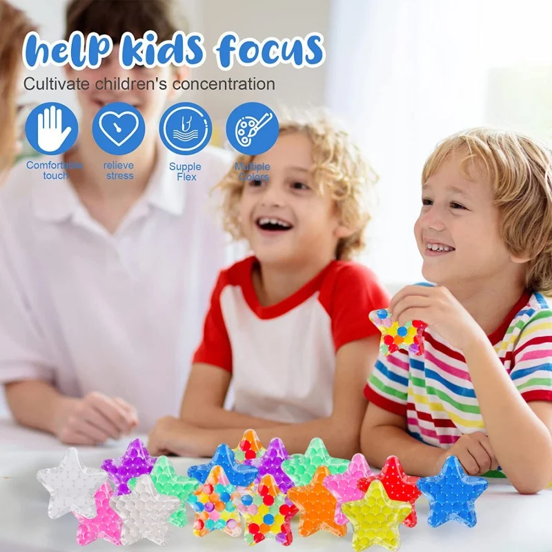 15PCS Zintuiglijke Stress Ballen Vijfpuntige Ster Druif Bal Fidget Speelgoed Volwassenen Kids Pentagram Squeeze Bal Zintuiglijke Speelgoed Feestartikelen