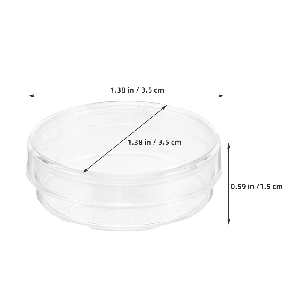 100 шт. прозрачные чашки Петри 35 мм пластиковые тарелки для культуры для лабораторных микробиологических наблюдений, научных исследований, чашка Петри