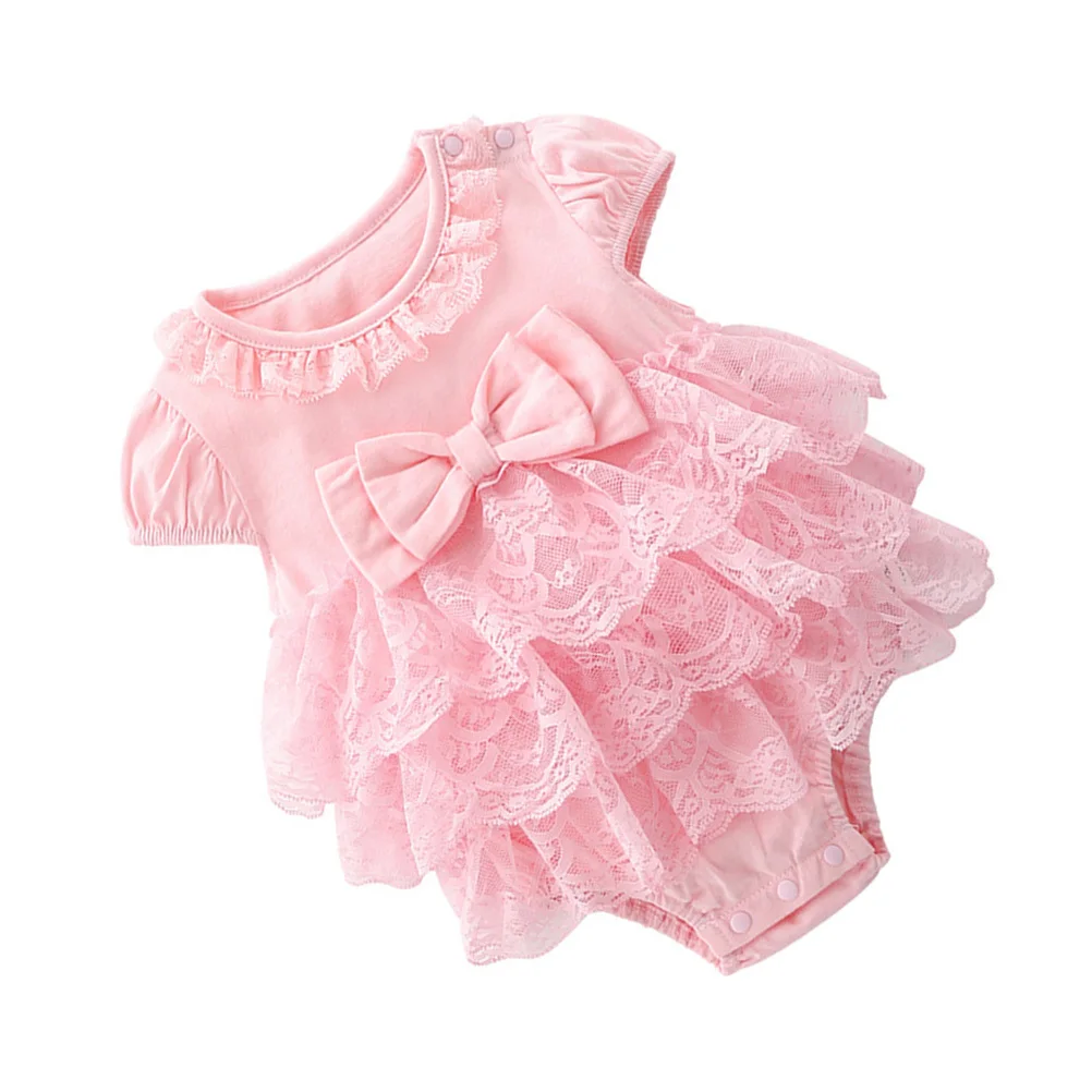 

Baby Summer Clothes Infant Girls Lace Short Sleeve Skirt Jumpsuits Comfortable Casual Outdoor Vacation Party