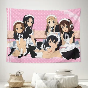 Permadani Hiasan Dinding Anime Jepang Kawaii Baru K-ON! Dekorasi Kamar Meja Kain Latar Belakang Foto Kartun Dekoratif Estetika 8 permadani dinding anime penjualan terbaik - №