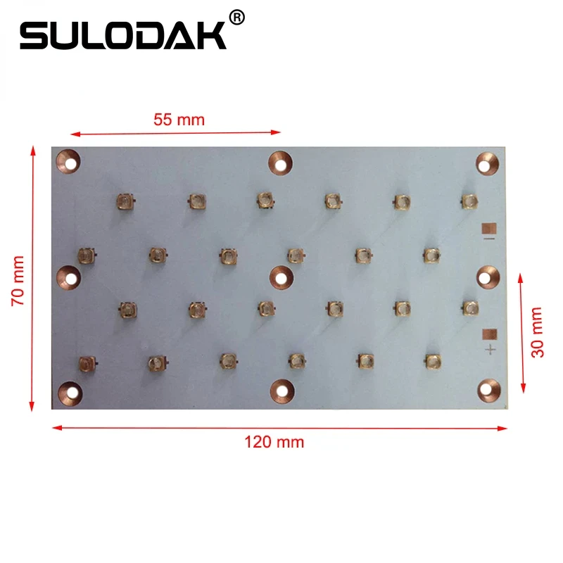 405nm UV Module For Parallel Light Source STEK 3DP Phrozen 5.5/6 Inch 3D Printer Photosensitive Resin Curing X-CUBE 120*70mm