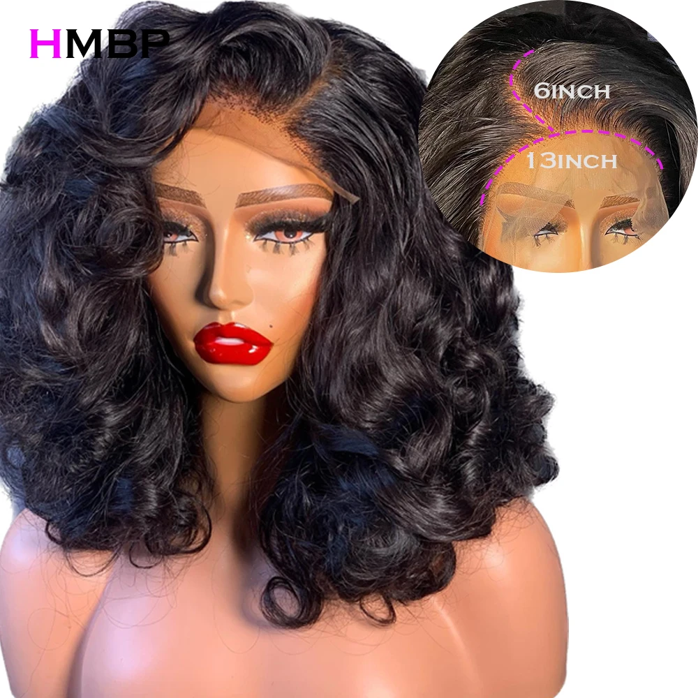 Peruca sem cola para mulheres, cabelo humano pré arrancado, peruca frontal de renda HD, laço transparente, duplo desenhado, 30 ", 32", 13x6