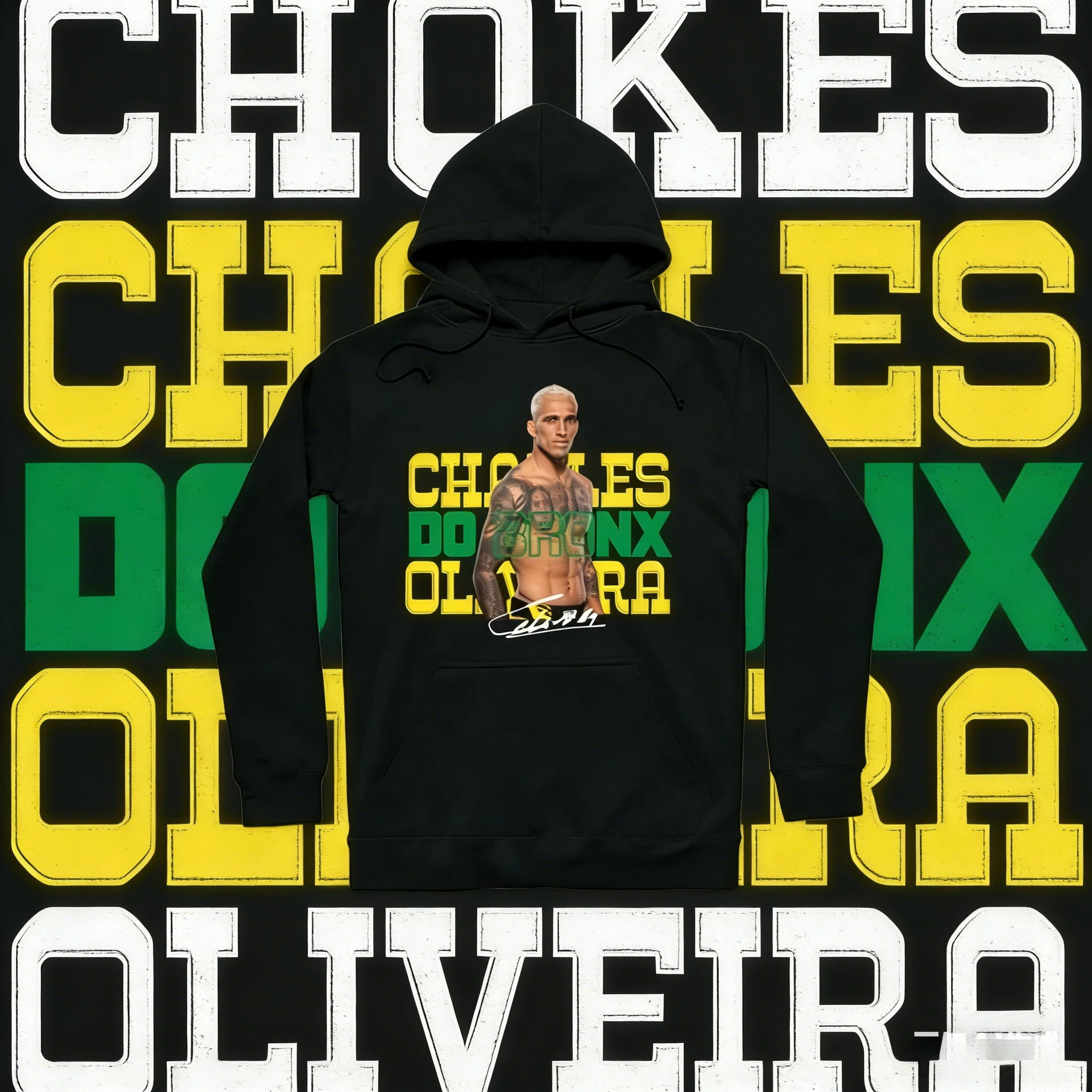 

UFC Charles Oliveira 2026, коллекция осень/зима, повседневная толстовка с капюшоном из 100% хлопка с принтом, подходит для мужчин и женщин