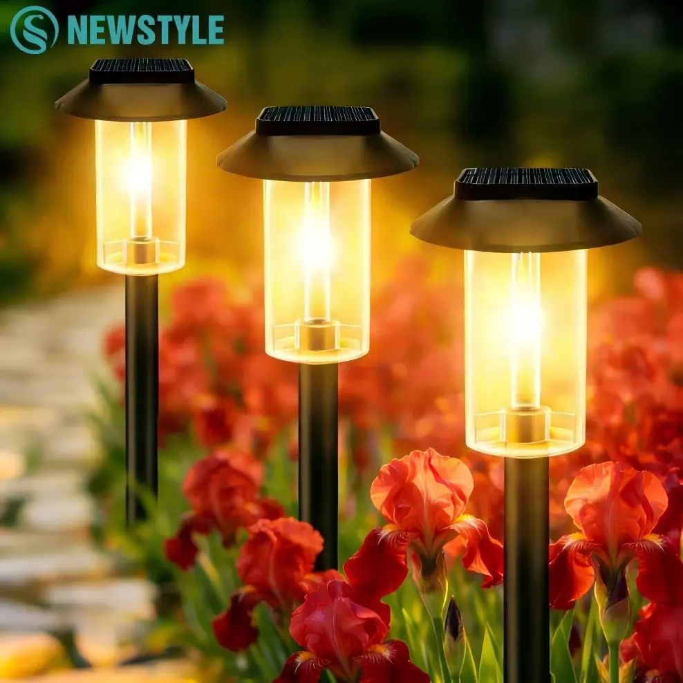 

Светодиодные солнечные светильники для дорожек, уличные, водонепроницаемые IP65, ландшафтное освещение для двора, сада, декоративное освещение для дорожек и газонов