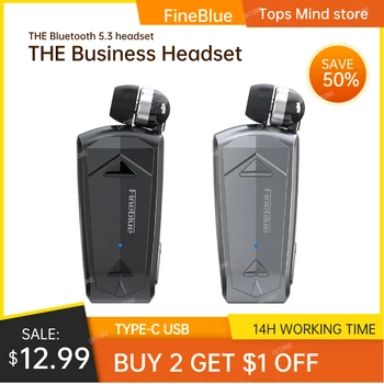 2022 Fineblue F520 Mini Drahtlose Kopfhörer Bluetooth 5,3 Einziehbare Tragbare Headset Anrufe Erinnern Vibration Sport Run Kopfhörer