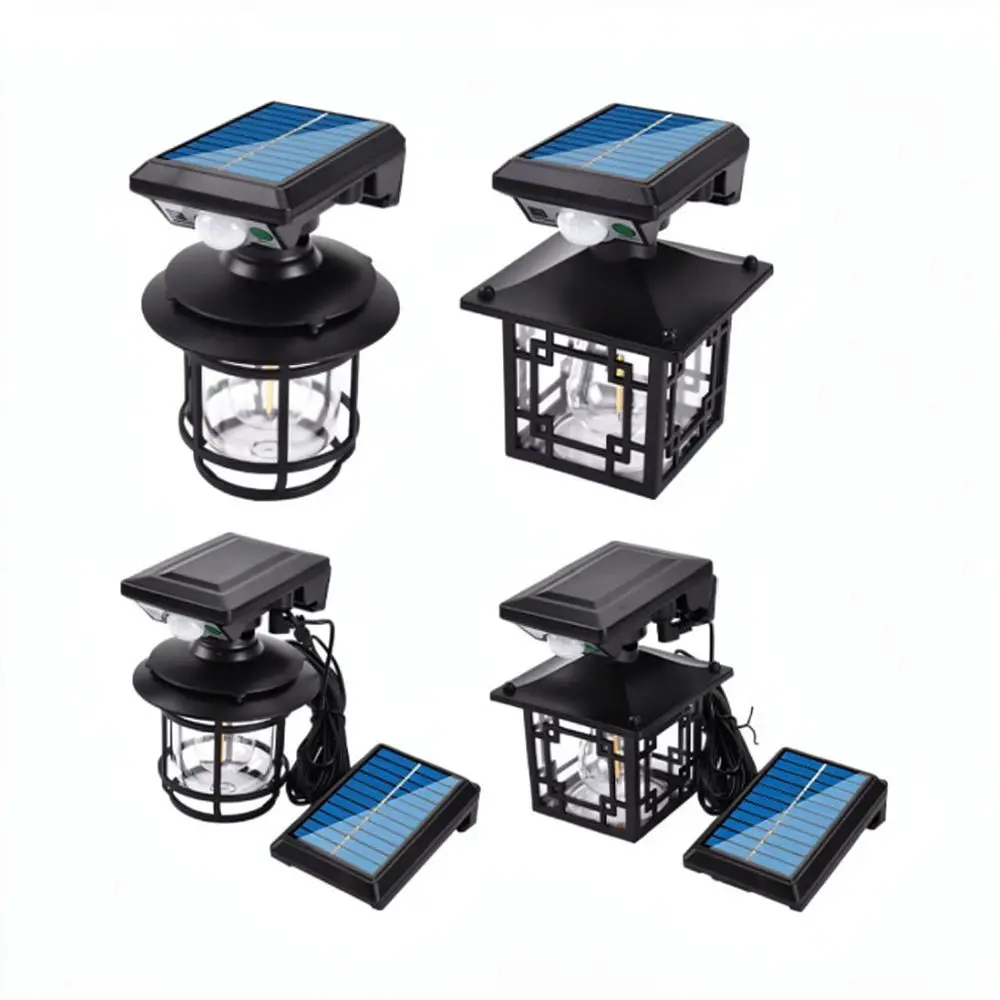 Split Design Solar Motion Sensor Light Outdoor Waterproof Garden Wall Lamp Remote Control Modern Yard Security Lighting
