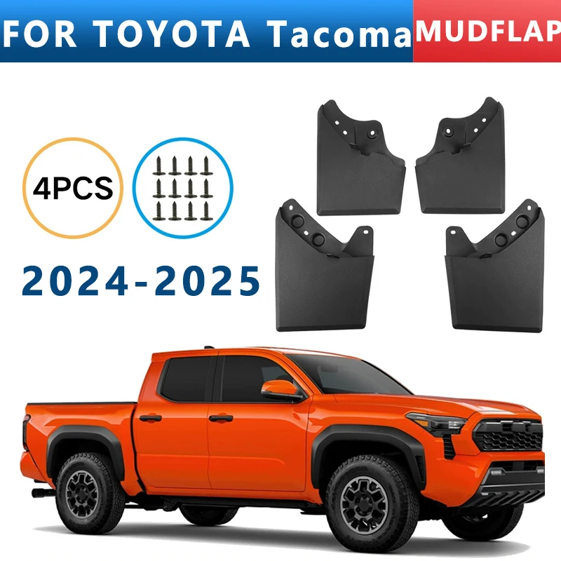 

Mud Flaps Fit for TOYOTA Tacoma 2024-2025 Mudguards Tire Fenders Splash Proof Accessories Wheel Guards 4ps