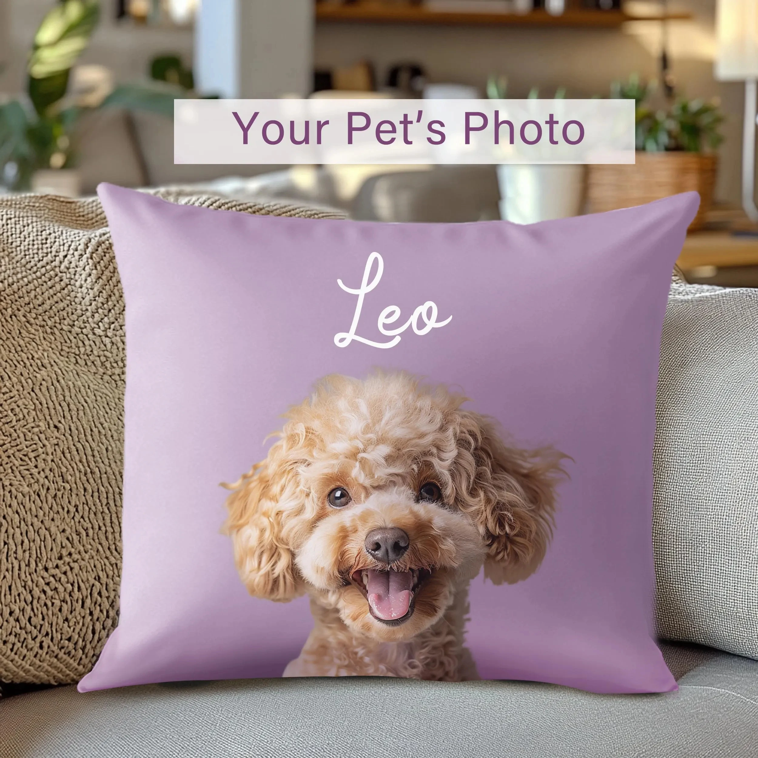 

Personalized Family Pet Photo Cushion Custom Dog Throw Pillow Customizable Decor for Pet Fanatics Perfect Gift for Pet Keepers