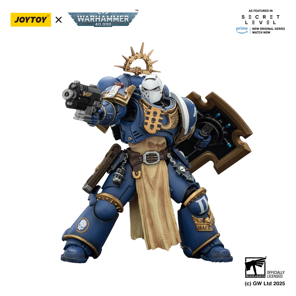 

【MT】24 Hours Delivery JOYTOY Warhammer 40K Ultramarines Levantus with Power Sword Stormshield and Bolt Pistol 1/18