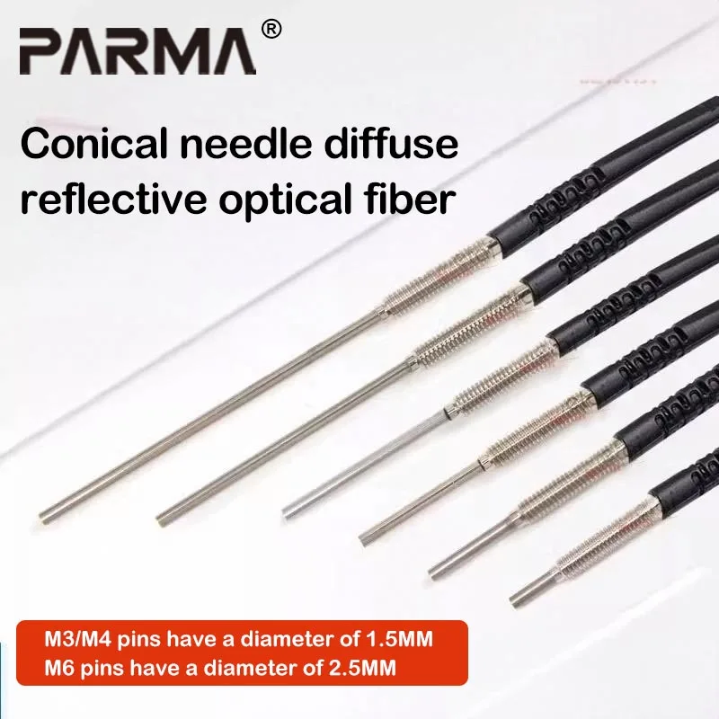 M3M4M6 optical fiber sensor probe - diffuse reflection optical fiber line - convex pin type - extended 5/10/15/20/40/90mm