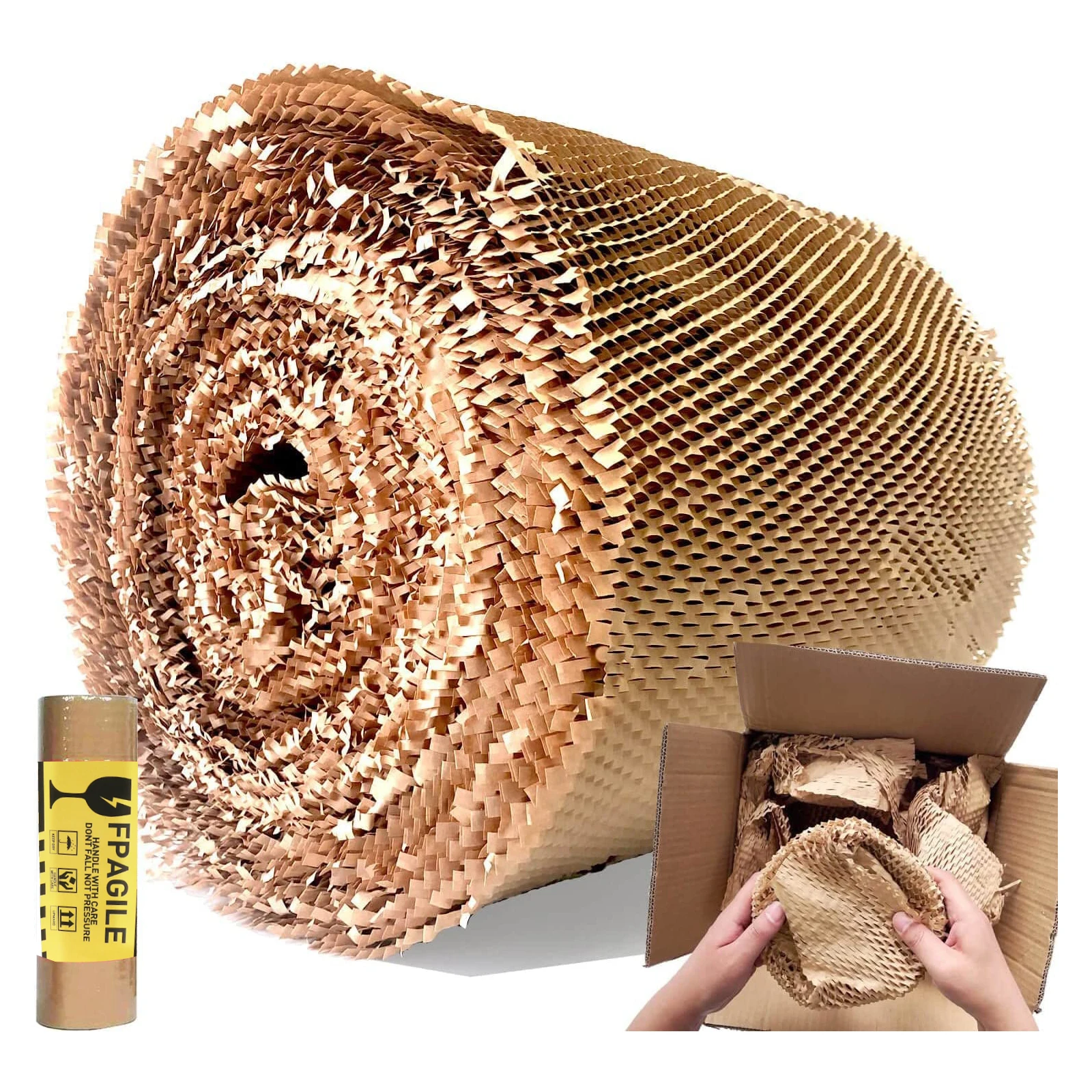 SMVP Honeycomb Kraft Paper Roll, DIY Decorative Gifts Packing Material, Casamento Moving Materials, Larguras múltiplas, 5m Comprimento