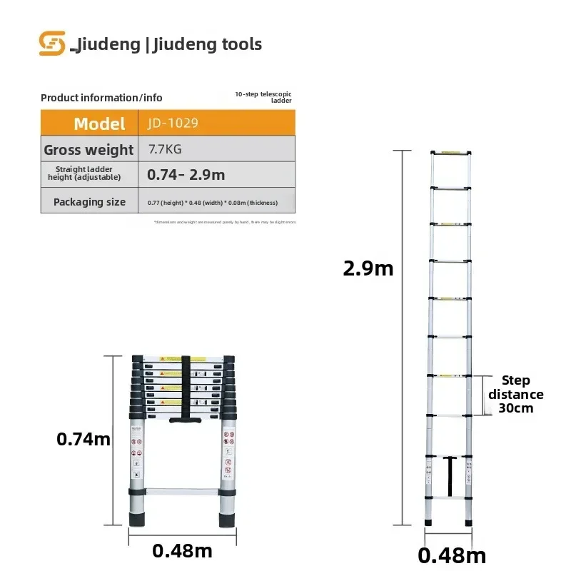 Manufacturer Customizes Single-sided Aluminum Alloy Telescopic Ladder Aluminum Alloy Single-sided Folding Ladder Household