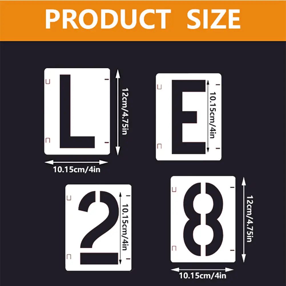 1Set Alphabet and Number Stencils Set Pet Plastic Hollow-Out Letter Number Painting Templates for Crafts School Projects Home