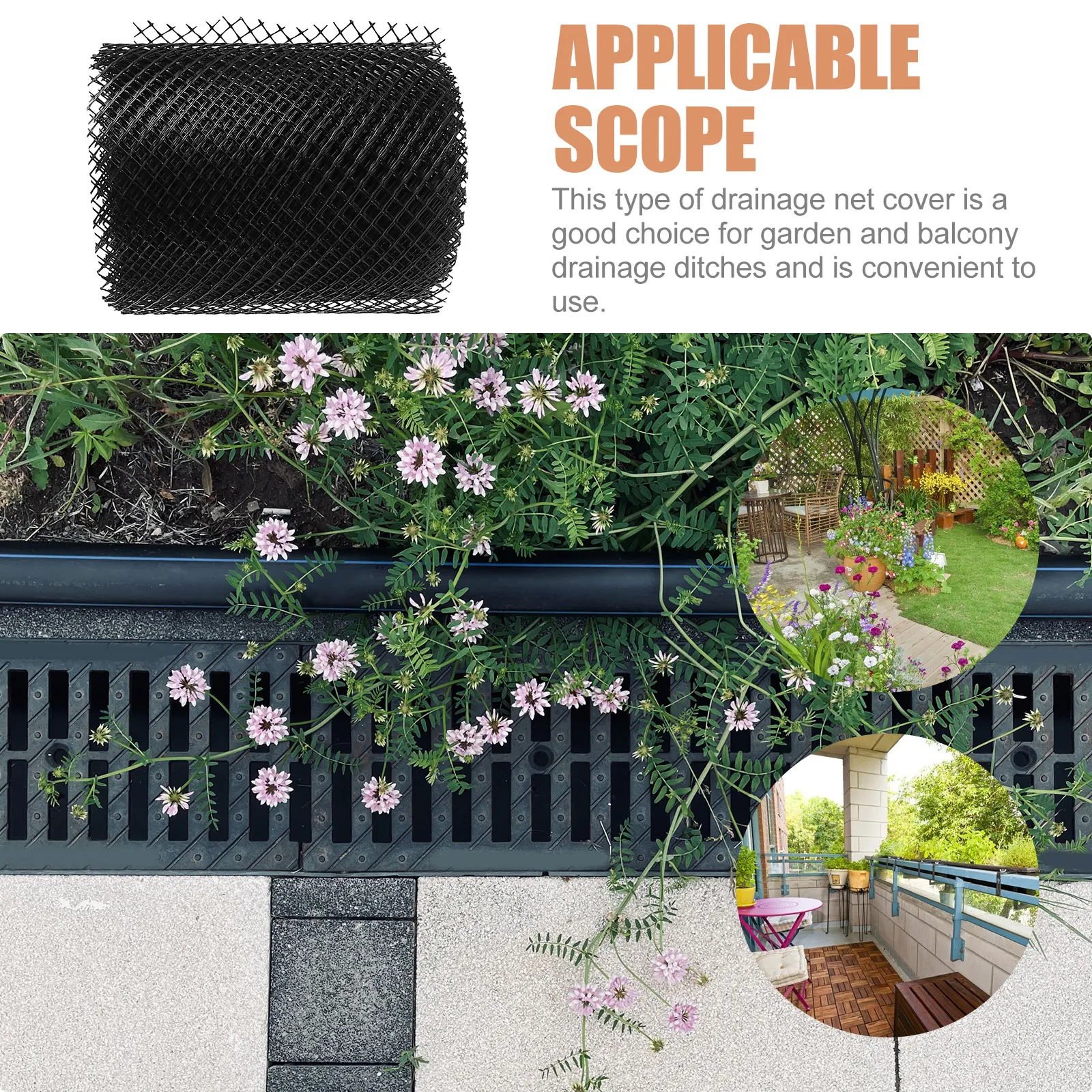 15개 메쉬 가드 플라스틱 배수구 가드 낙엽 잔해 차단기 정원 발코니 배수구 커버 내구성 가벼운 빗물 배수구 스크린