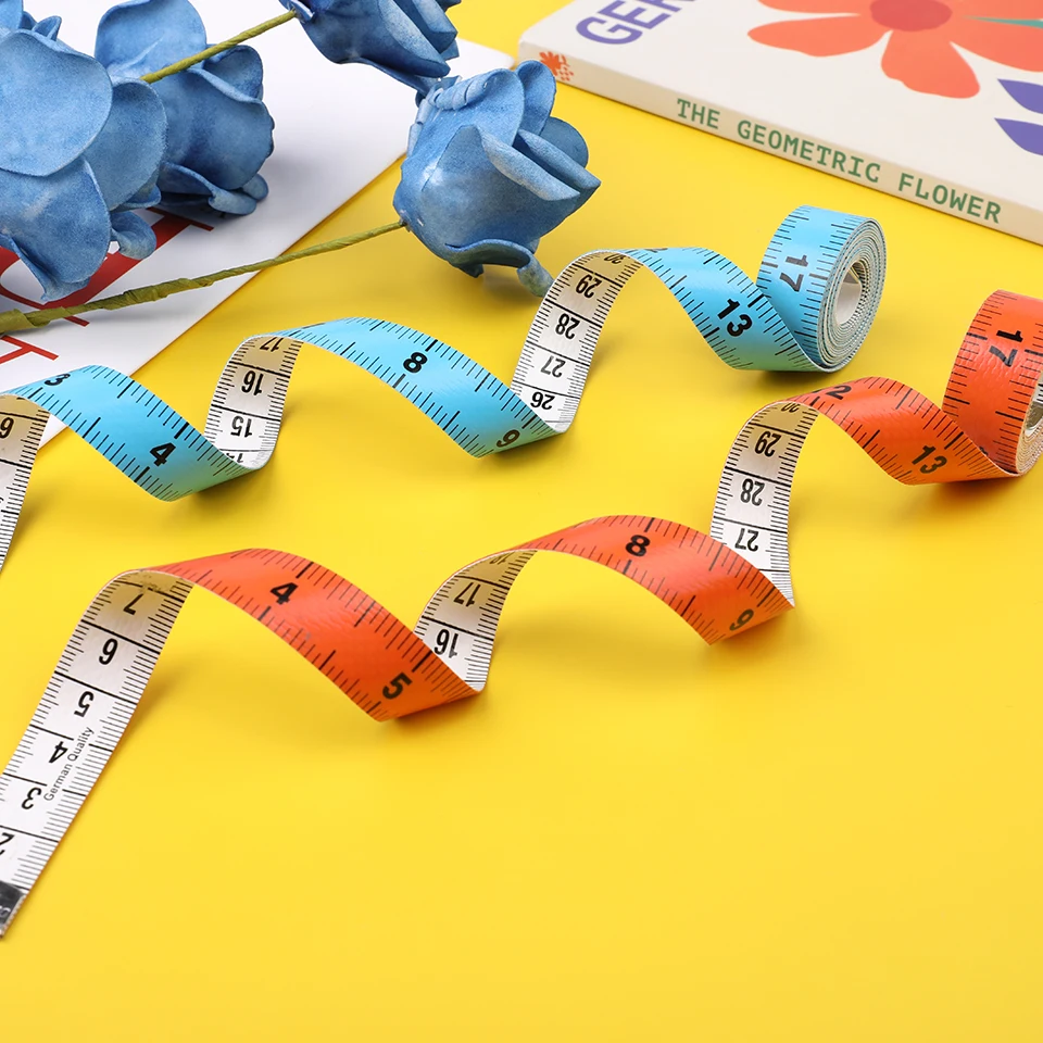 Fniiva 5PCS Soft Measuring Double-sided Ruler Tape Measure Tailor's Tape with Snap Fasteners Body For Needlework Sewing Tool