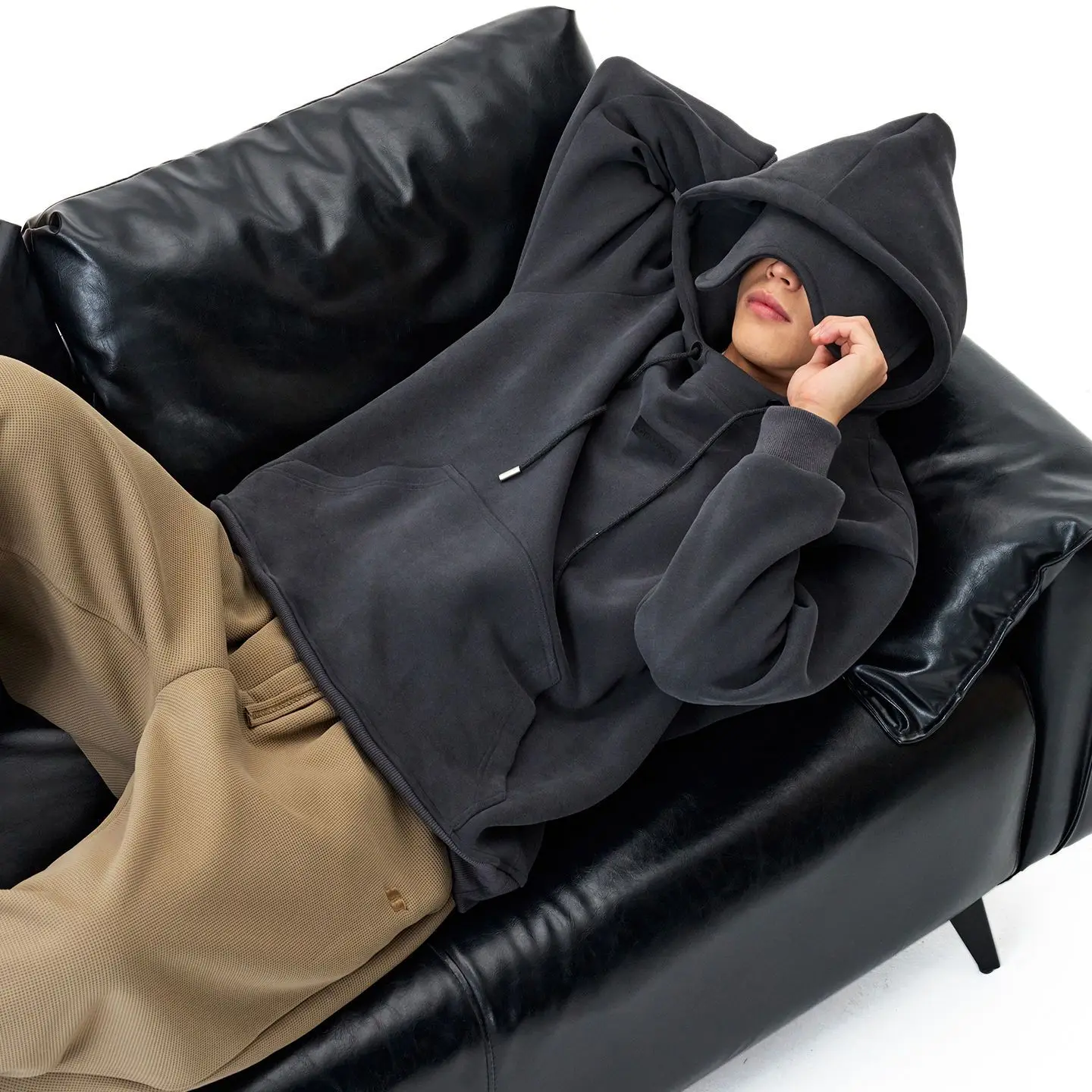 Genuine Trendy Brand Nap Blindfold Hooded Sweater, American Trend Loose Lazy Couple Heavy Hoodie