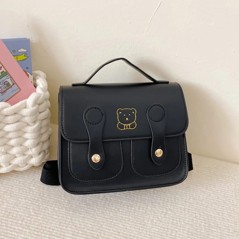 

Bear Kids Backpack PU Leather Children Travel Bags for Girls Boys Fashion Korean Baby Backpacks Bag Kids Accessories Small Size