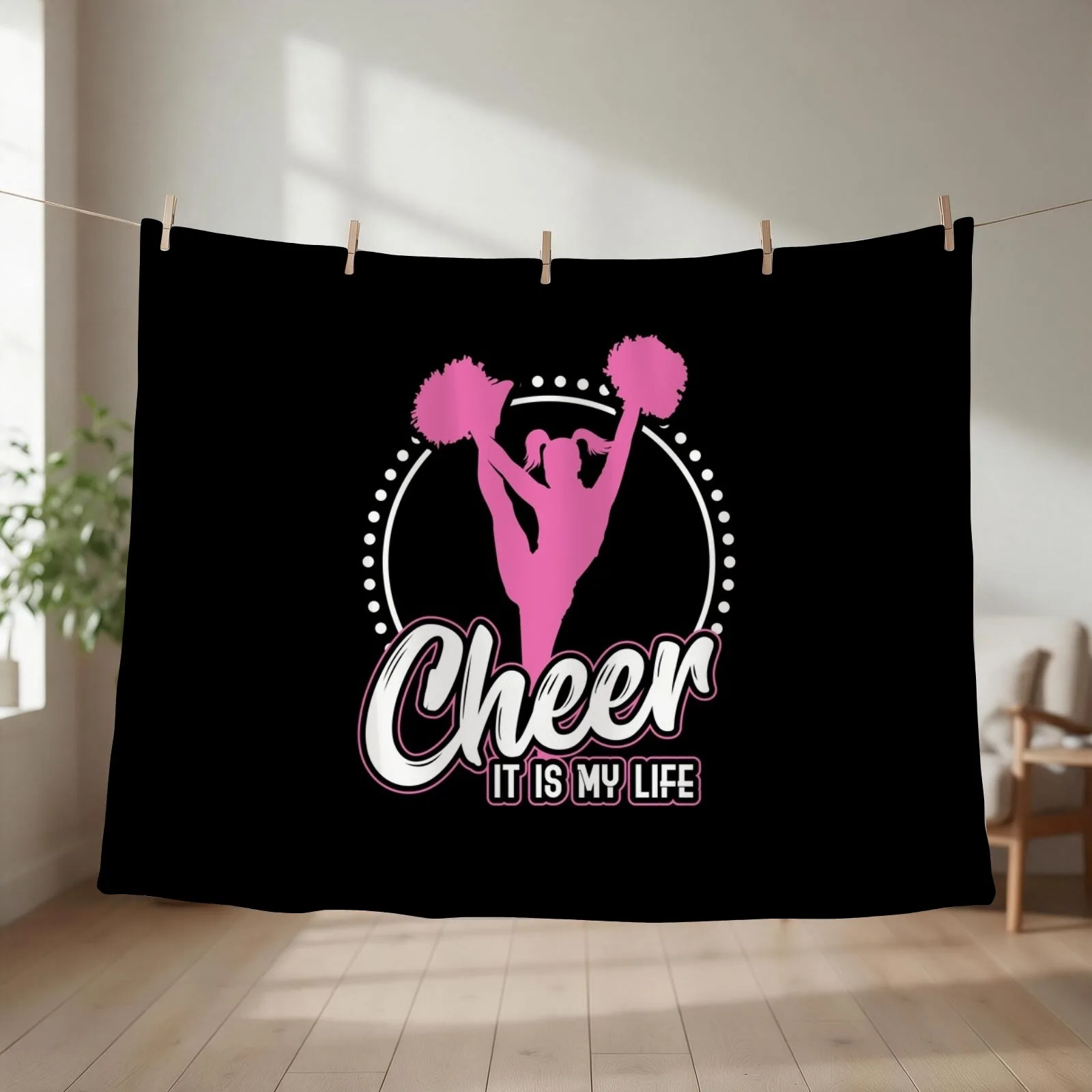 Cheerleader Cheerleading Gift Sport Hobby Throw Blanket couch cozy soft plush fuzzy picnic outdoor blanket