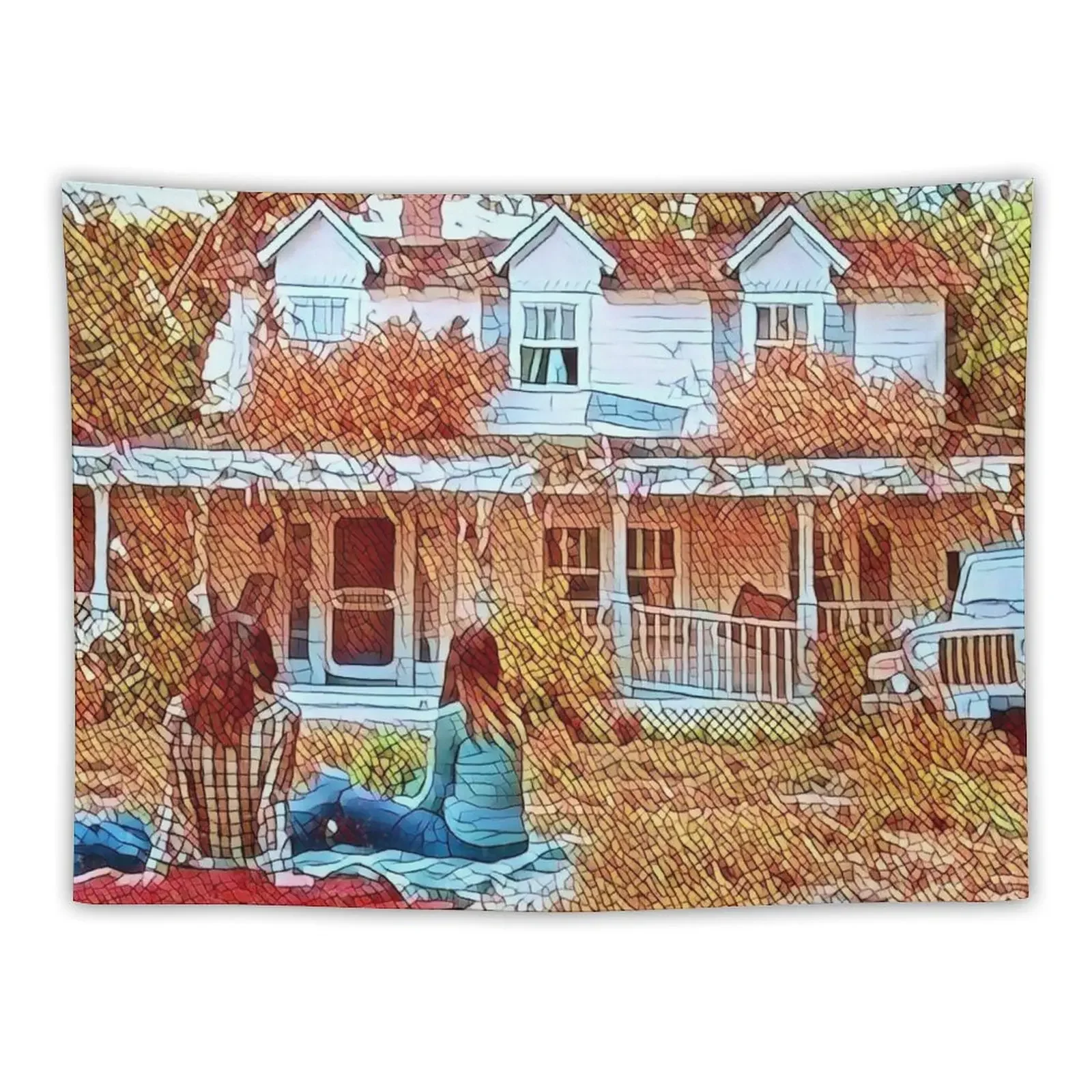 

Picnic at the Inn - Old House Tapestry Home Decorations Aesthetic Home Decorations Bedroom Organization And Decoration Tapestry