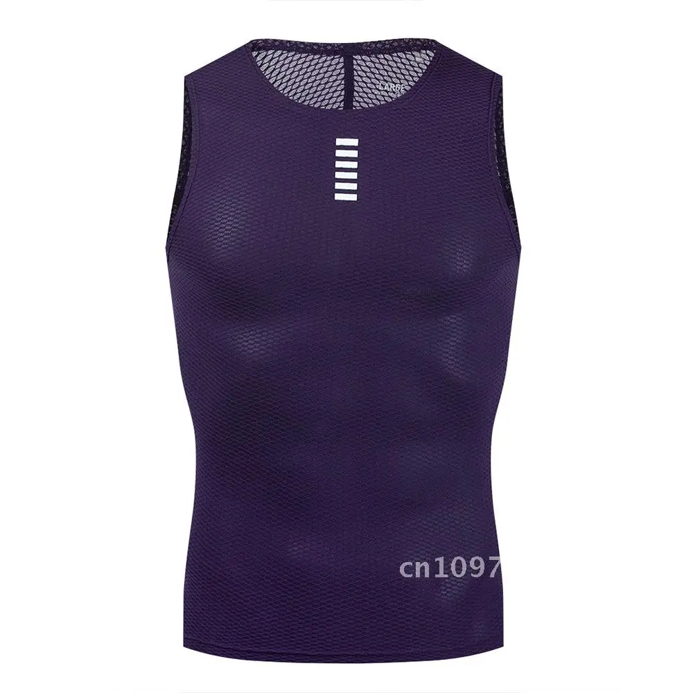 Men's Solid Color Sweat Absorbing Breathable Bike Base Shirt Inner Cycling Clothing for Summer Sports Fitness