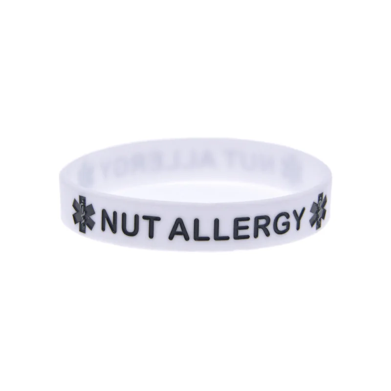 1PC/5PCS Nut Allergy Silicone Bracelet Daily First Aid Reminder Identification Hand Band