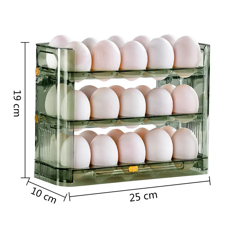 New Egg Refrigerator Storage Box Can Be Reversible Three Layers of 30 Egg Cartons Home Kitchen Egg Tray Multi-layer Egg Rack