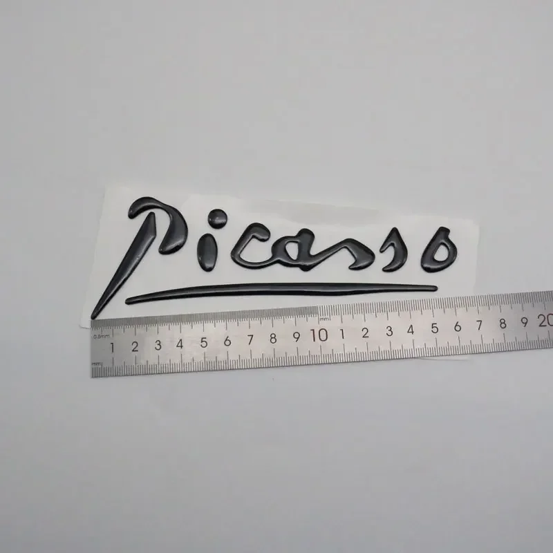 Picasso Emblem Car Logo Sticker Silver Black Gray 3D Letter Auto Badge Nameplate For C3 C4 Xsara