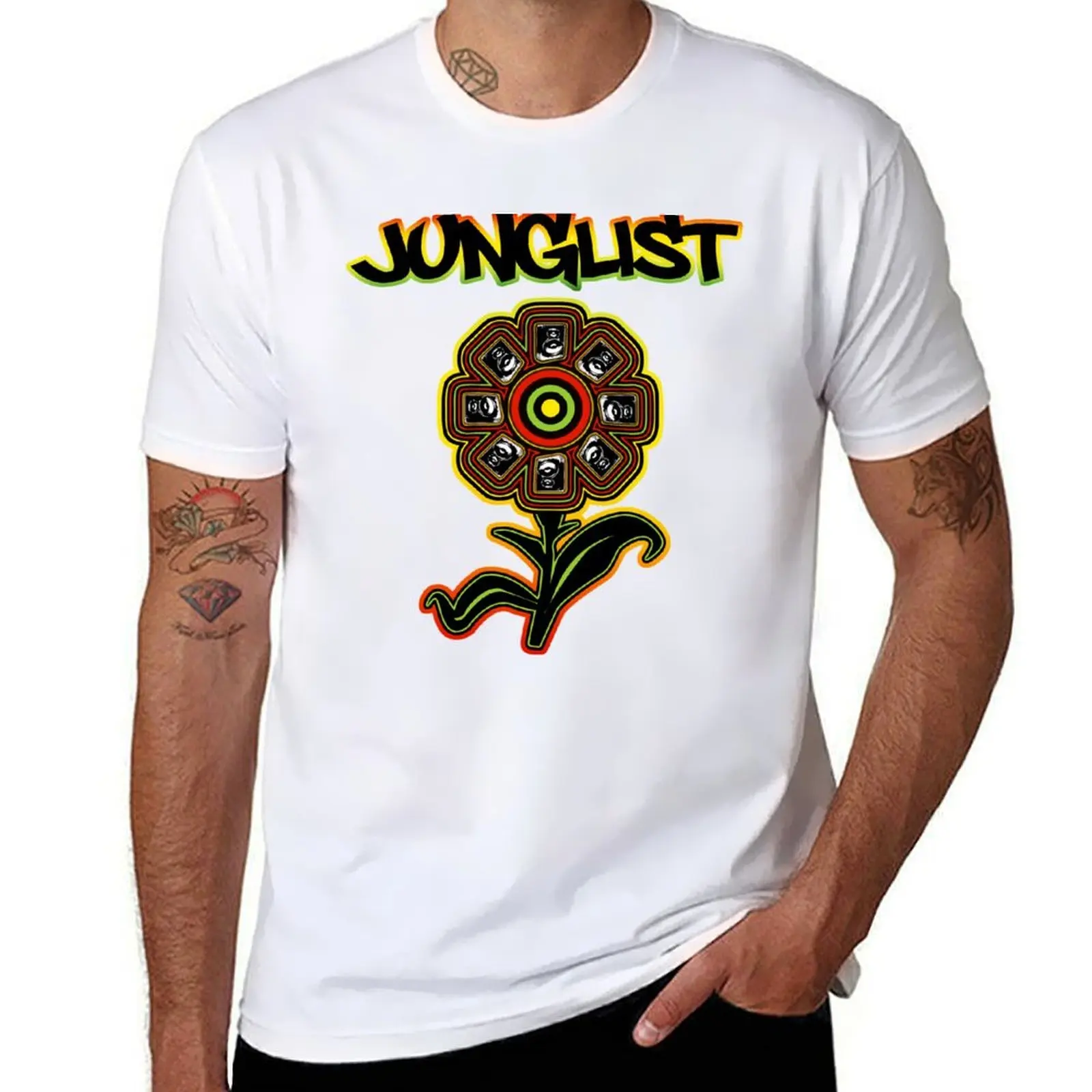 

Junglist-BassFlower T-Shirt t shirts for man graphic vintage t shirts for man pack cotton T-Shirt