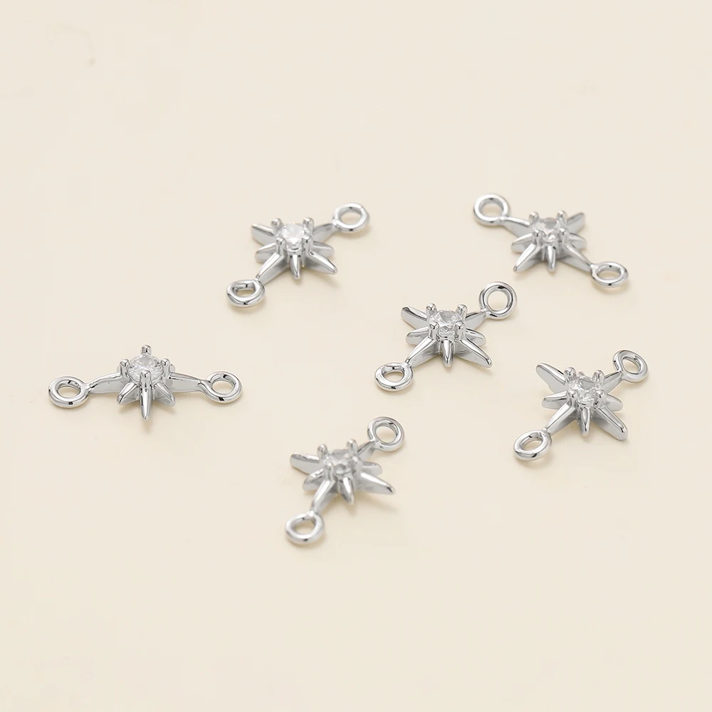 2 Stücke 14/18 Karat Gold Farben Strass Hexagramm Sterne Doppelring Anhänger Für Armband Halskette Dekoration Schmuck Finden