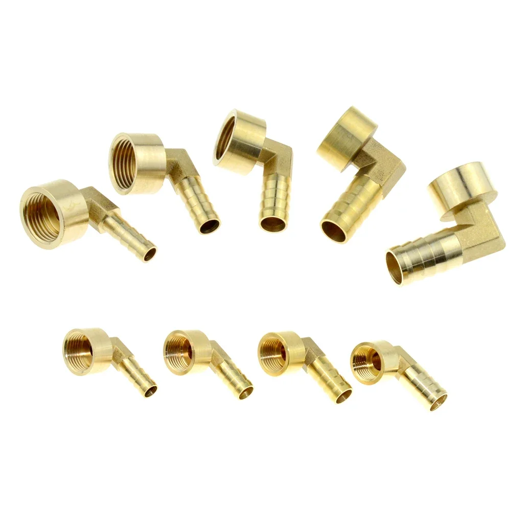 Brass Hose Pipe Fitting Elbow 8mm 10mm 12mm 14mm 16mm Barb Tail 1/4