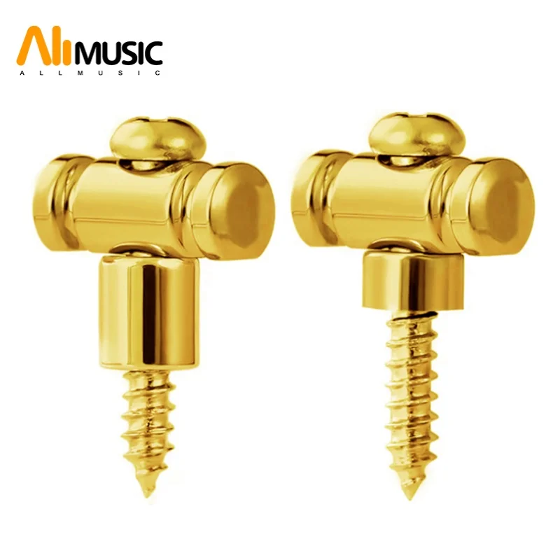 6Sets Brass Guitar Roller String Retainers–String Guide, Strings Trees Replacement Part for Electric Guitars Black/Gold/Chrome