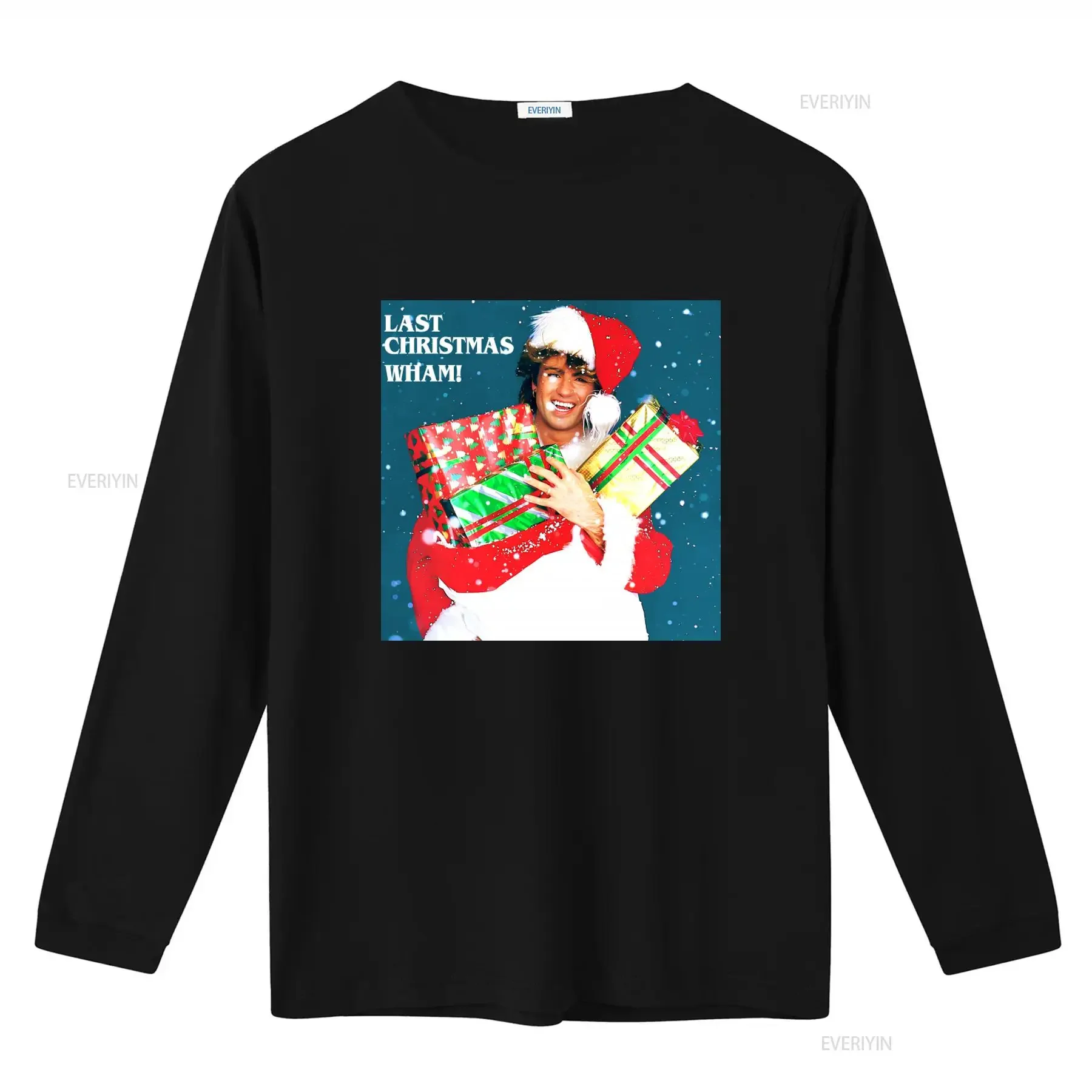 Last Christmas Wham George Michael  Black T Shirt S 3Xl Festive Print vintage Washed Stylish Versatile designer clothes homme