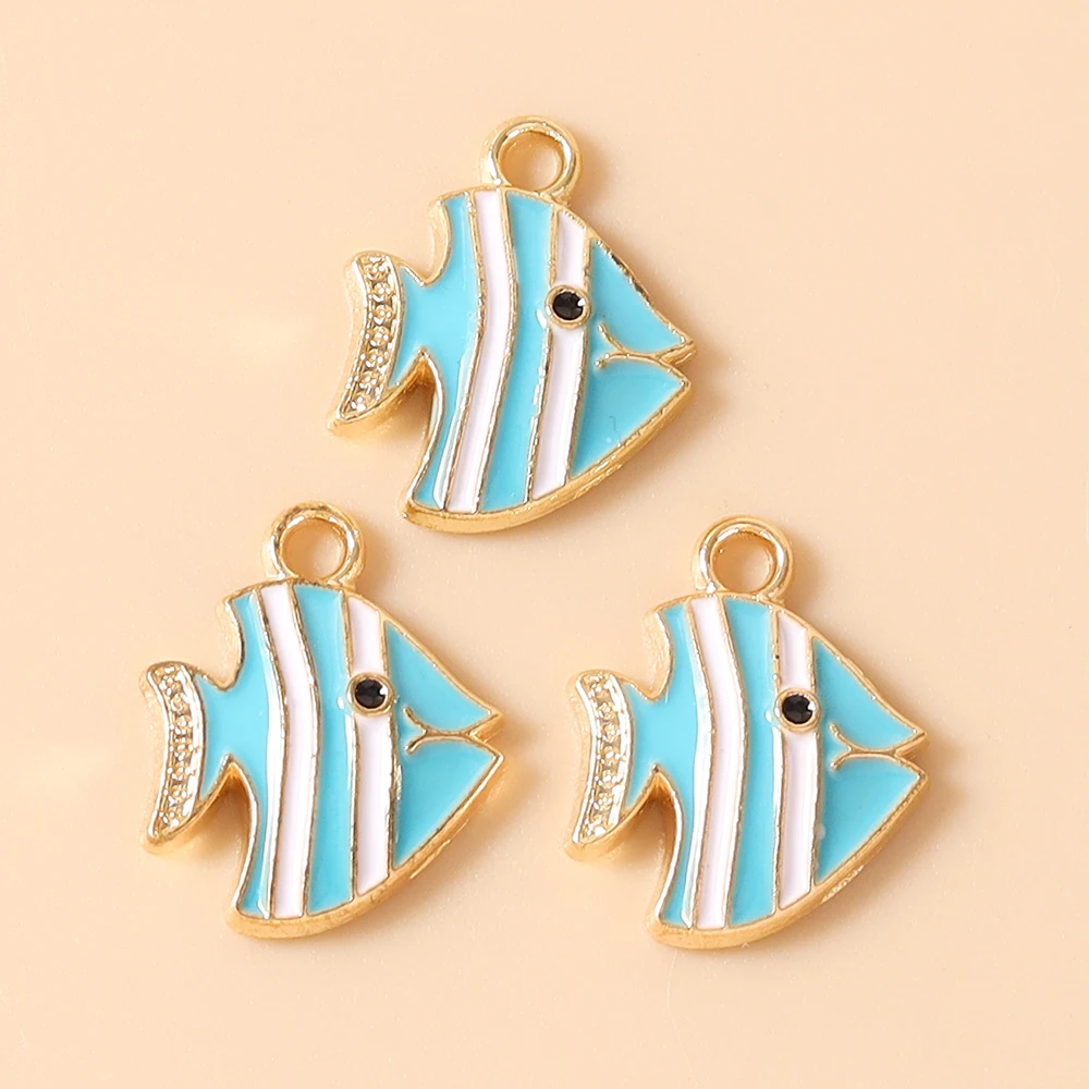 Leslie 20 Stück 12 x 15 mm niedliche, schöne Ozean- und Strandfisch-Anhänger für Ohrringe, Armbänder, Halsketten, DIY-Schmuckherstellung, Basteln – Detail 5