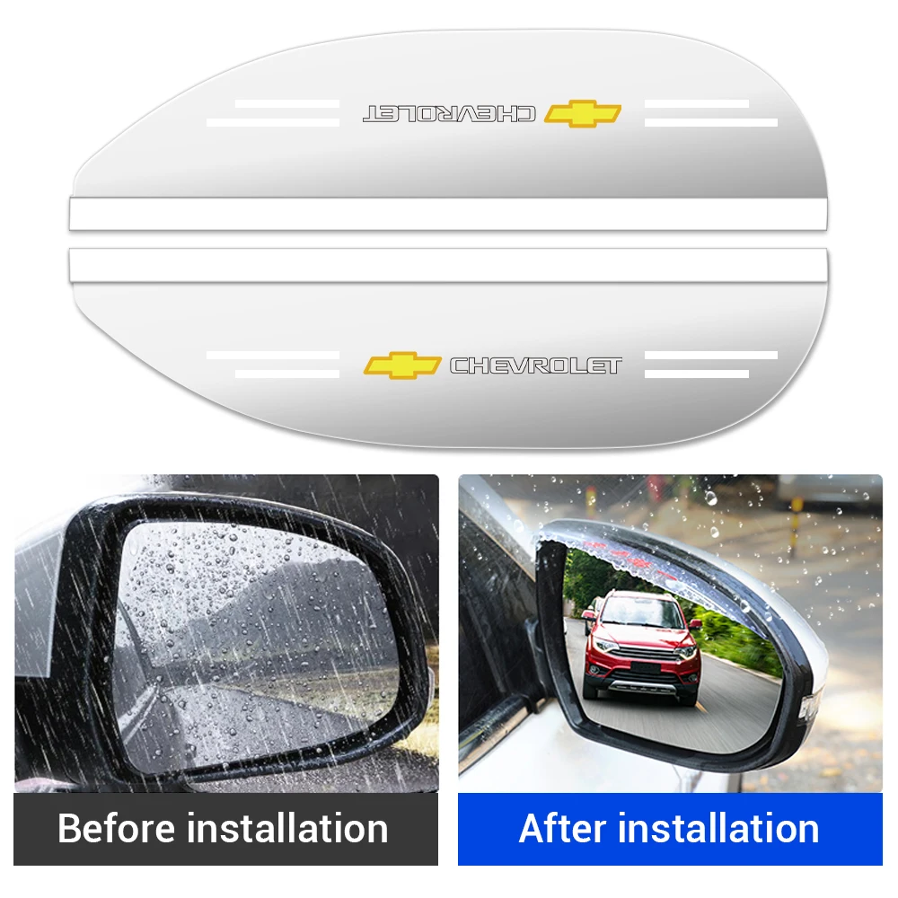 Car Accessories 3D Transparent Rearview Mirror Rain Eyebrow Sun Visor Decoration for Chevrolet Cruze Captiva Sonic Spark Aveo