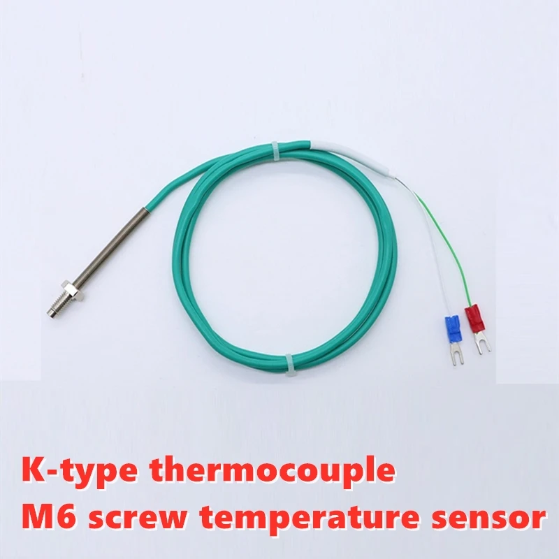 K-type thermocouple M6 screw temperature sensor flexural flexible silicone wire temperature probe