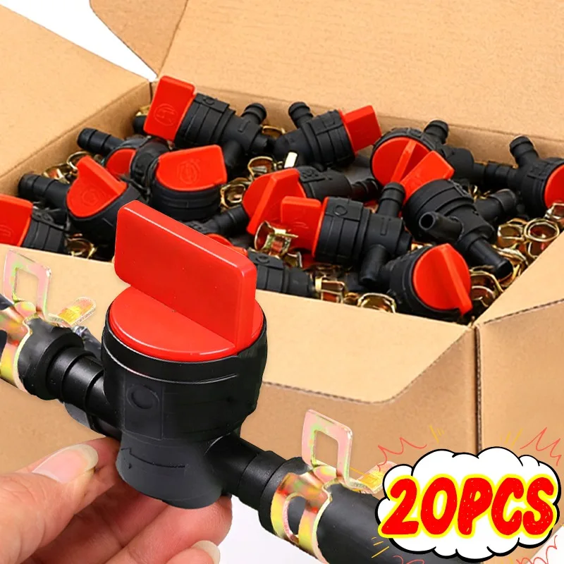 

90/180° Universal Petrol Tap with Metal Clamps Petrol Diesel for Hose Garden Tools Plastic Lawn Mower Throttle Switch Valve